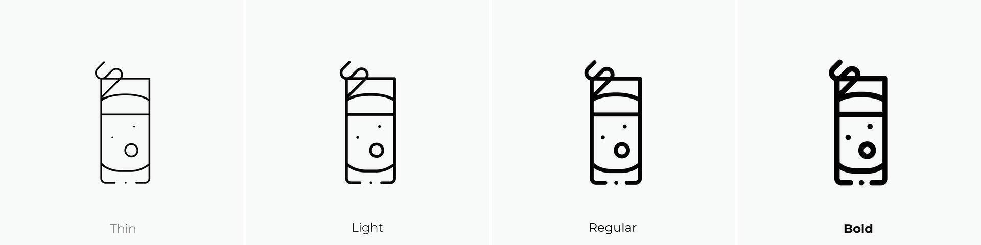 gin fizz icon. Thin, Light, Regular And Bold style design isolated on white background vector