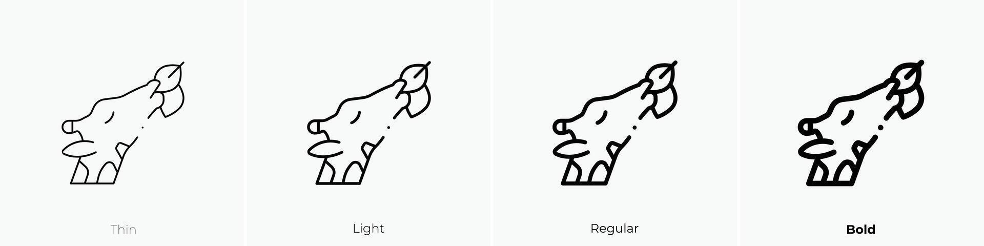 giraffe icon. Thin, Light, Regular And Bold style design isolated on white background vector