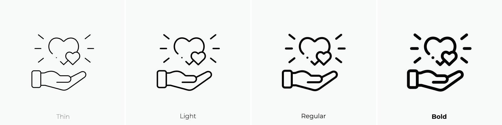 giving icon. Thin, Light, Regular And Bold style design isolated on white background vector