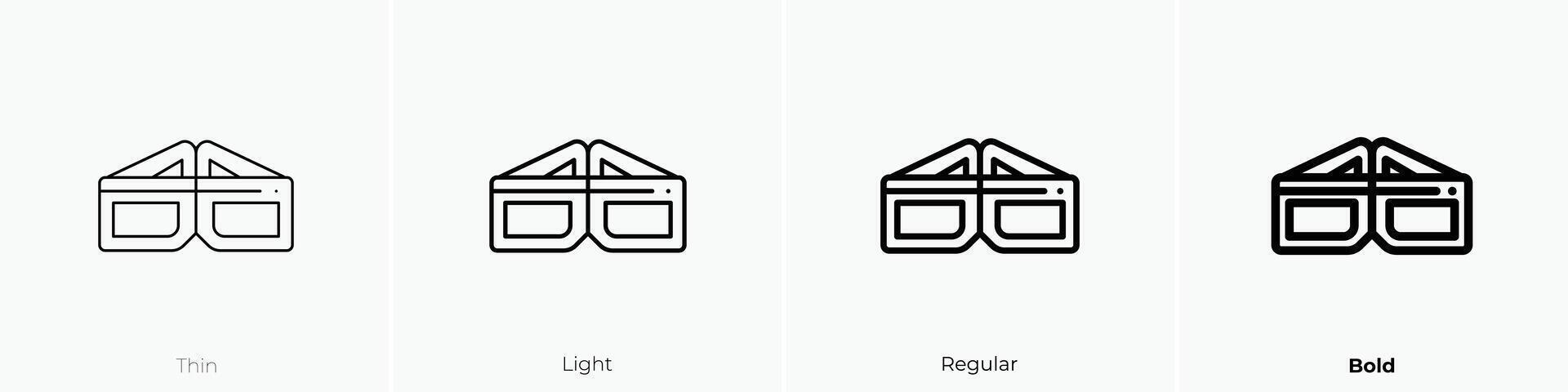 glasses icon. Thin, Light, Regular And Bold style design isolated on white background vector