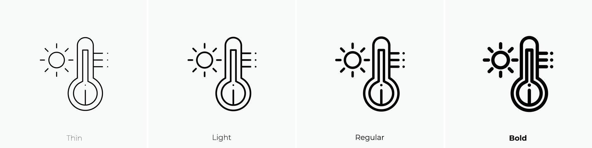 global warming icon. Thin, Light, Regular And Bold style design isolated on white background vector