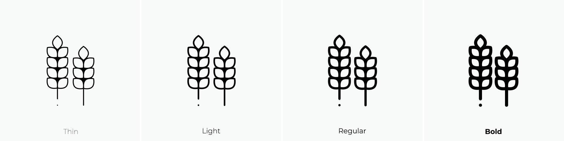 gluten icon. Thin, Light, Regular And Bold style design isolated on white background vector