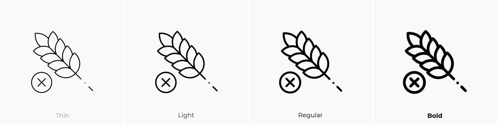 gluten free icon. Thin, Light, Regular And Bold style design isolated on white background vector