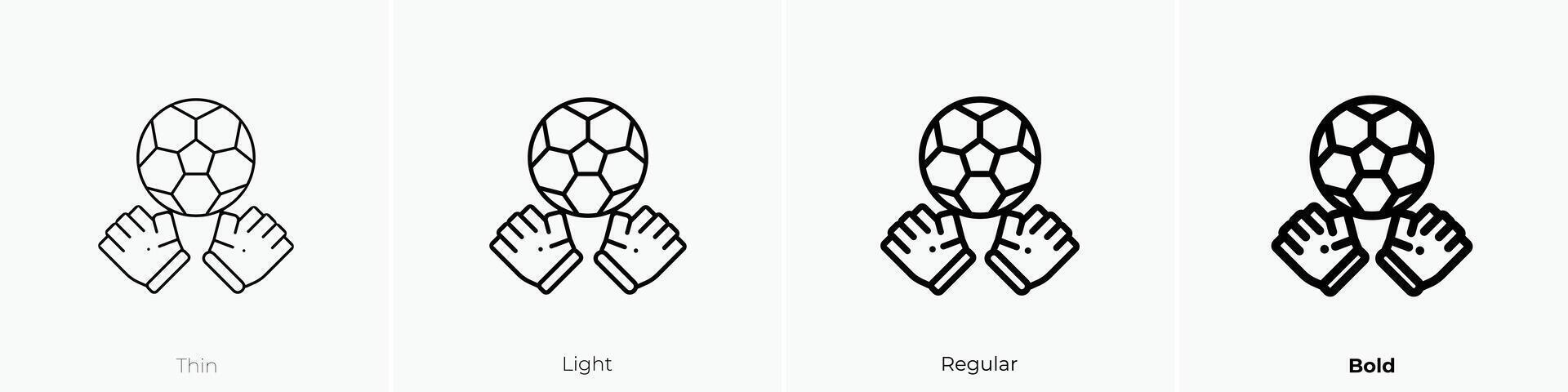 goalie icon. Thin, Light, Regular And Bold style design isolated on white background vector