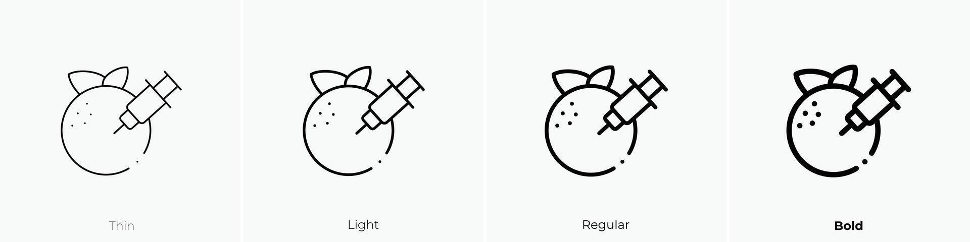 gmo food icon. Thin, Light, Regular And Bold style design isolated on white background vector