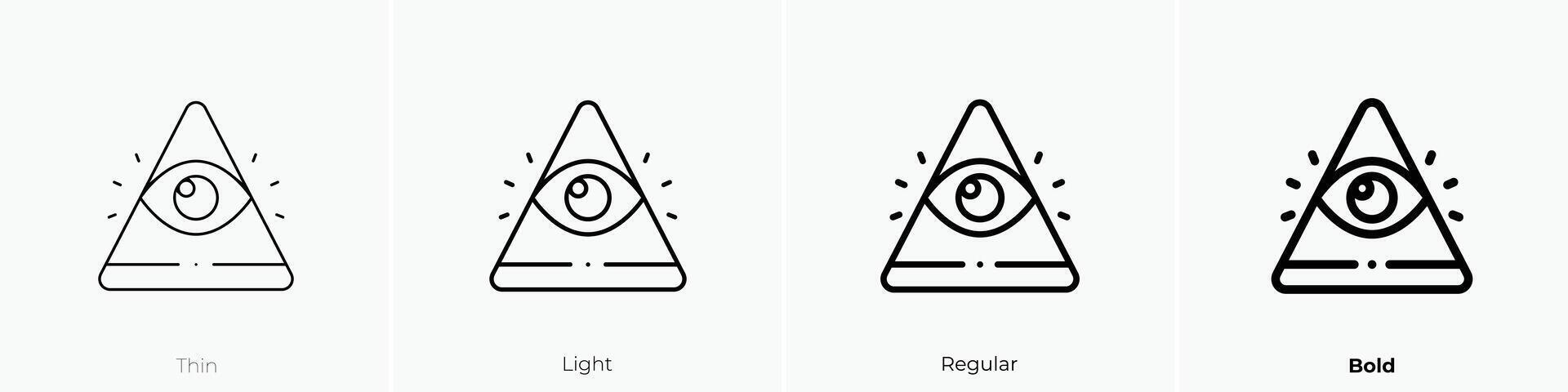 god icon. Thin, Light, Regular And Bold style design isolated on white background vector