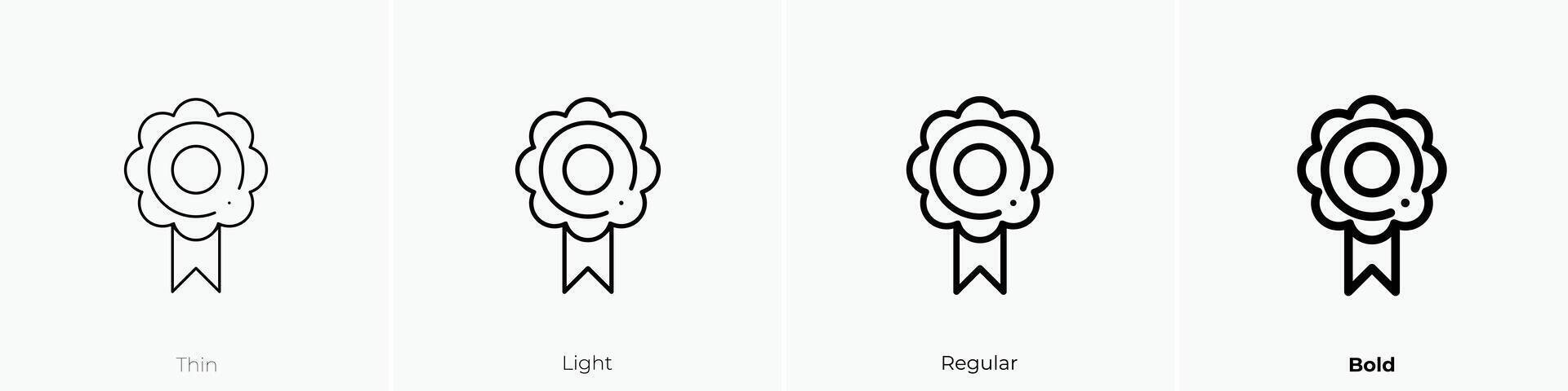 gold medal icon. Thin, Light, Regular And Bold style design isolated on white background vector