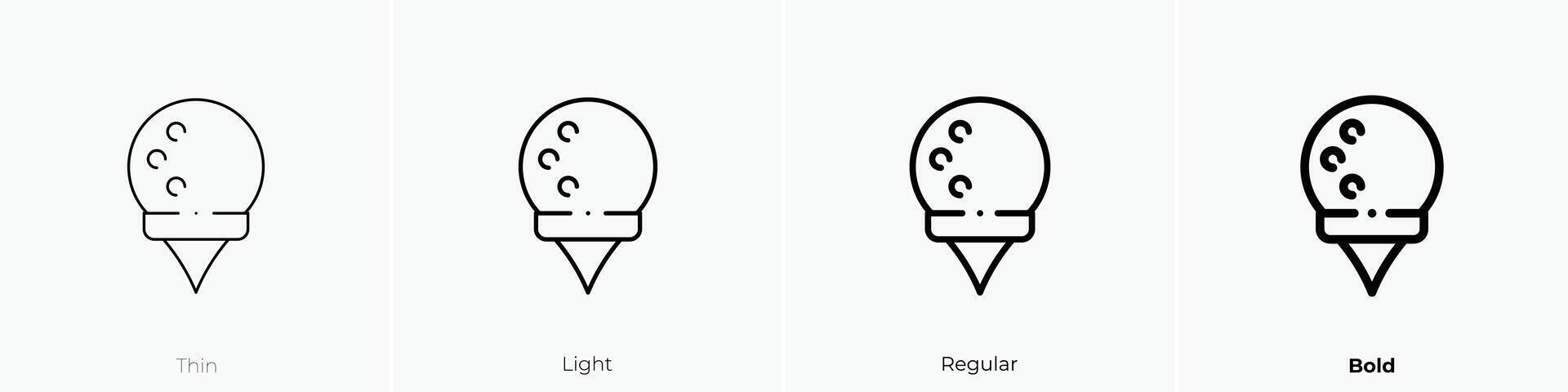 golf ball icon. Thin, Light, Regular And Bold style design isolated on white background vector