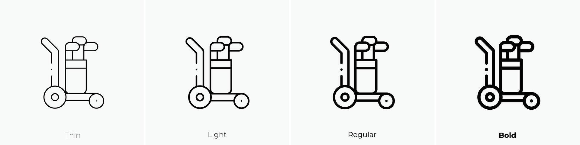 golf bag icon. Thin, Light, Regular And Bold style design isolated on white background vector