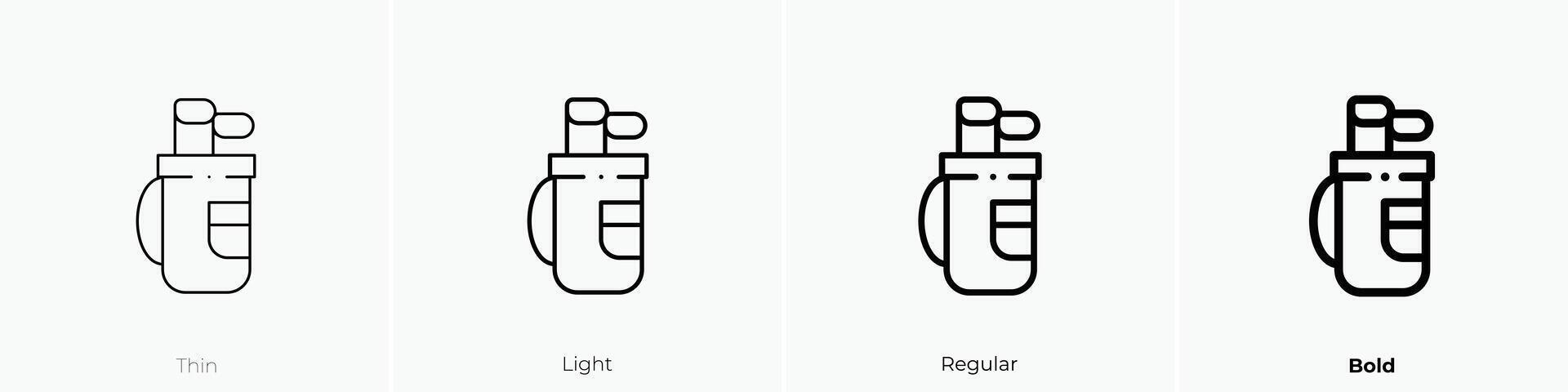 golf bag icon. Thin, Light, Regular And Bold style design isolated on white background vector