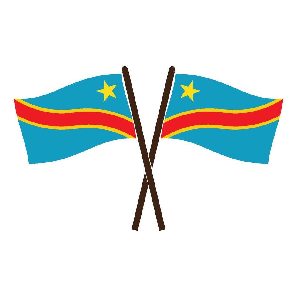 Flag of the Democratic Republic of the Congo vector
