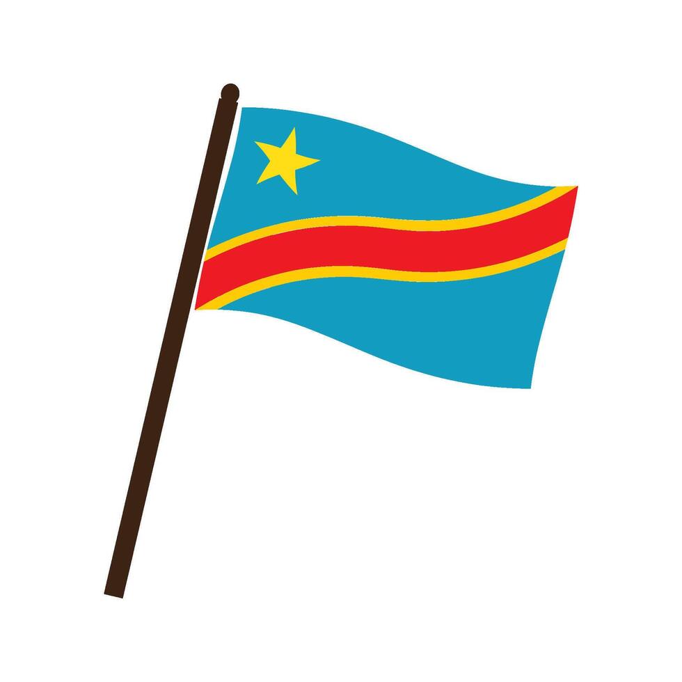Flag of the Democratic Republic of the Congo vector