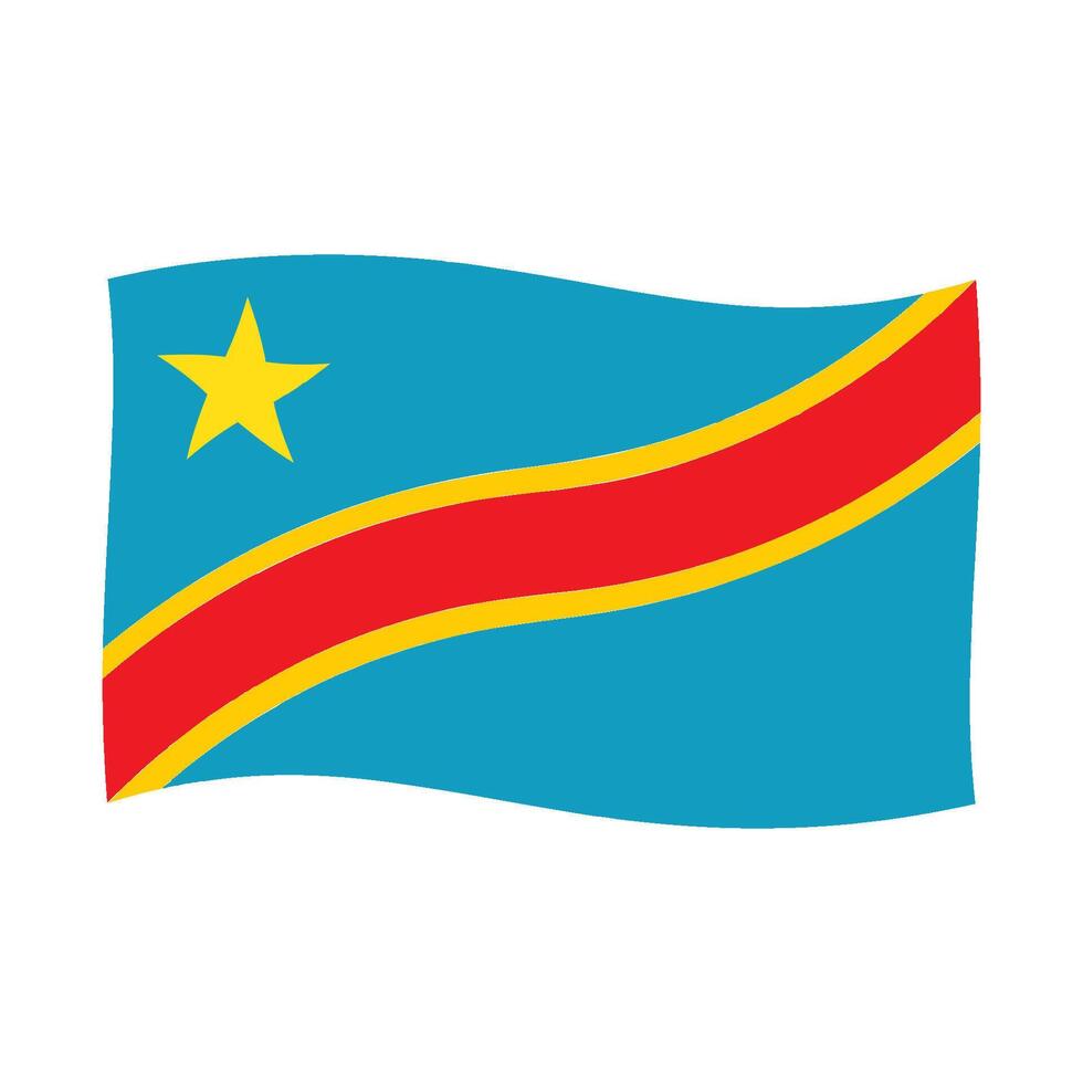 Flag of the Democratic Republic of the Congo vector