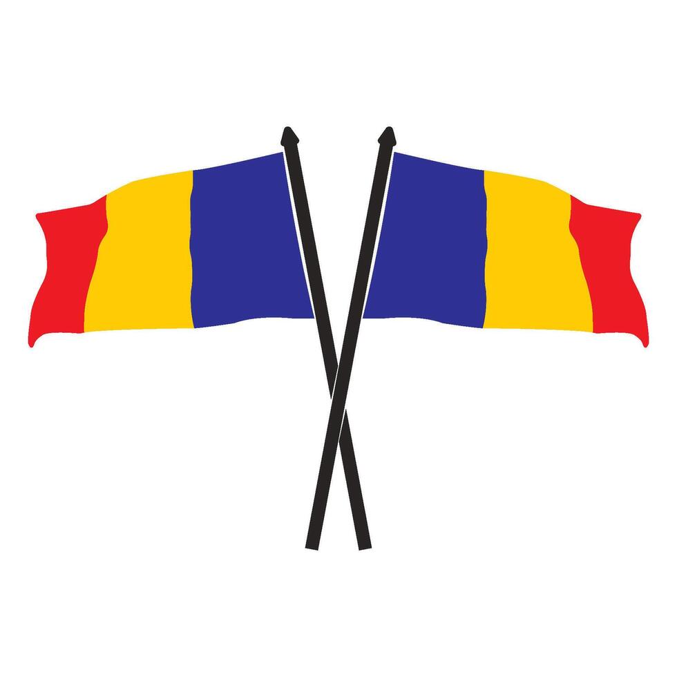 Chad country flag icon vector