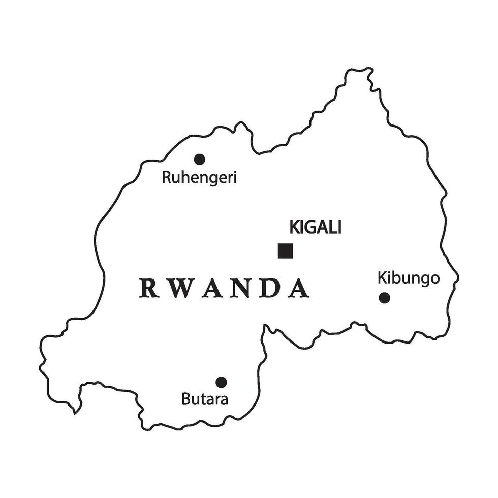 Rwanda country map vector