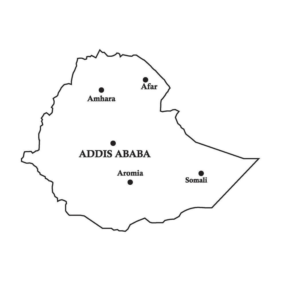 Ethiopia country map vector