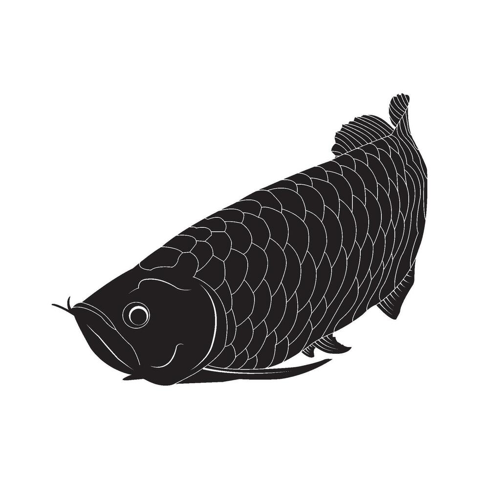 Arowana fish icon vector