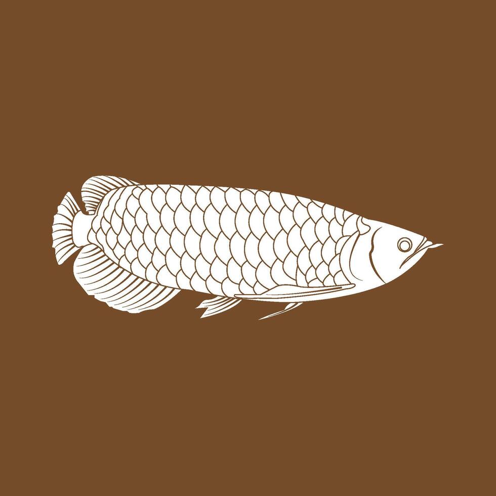 Arowana fish icon vector