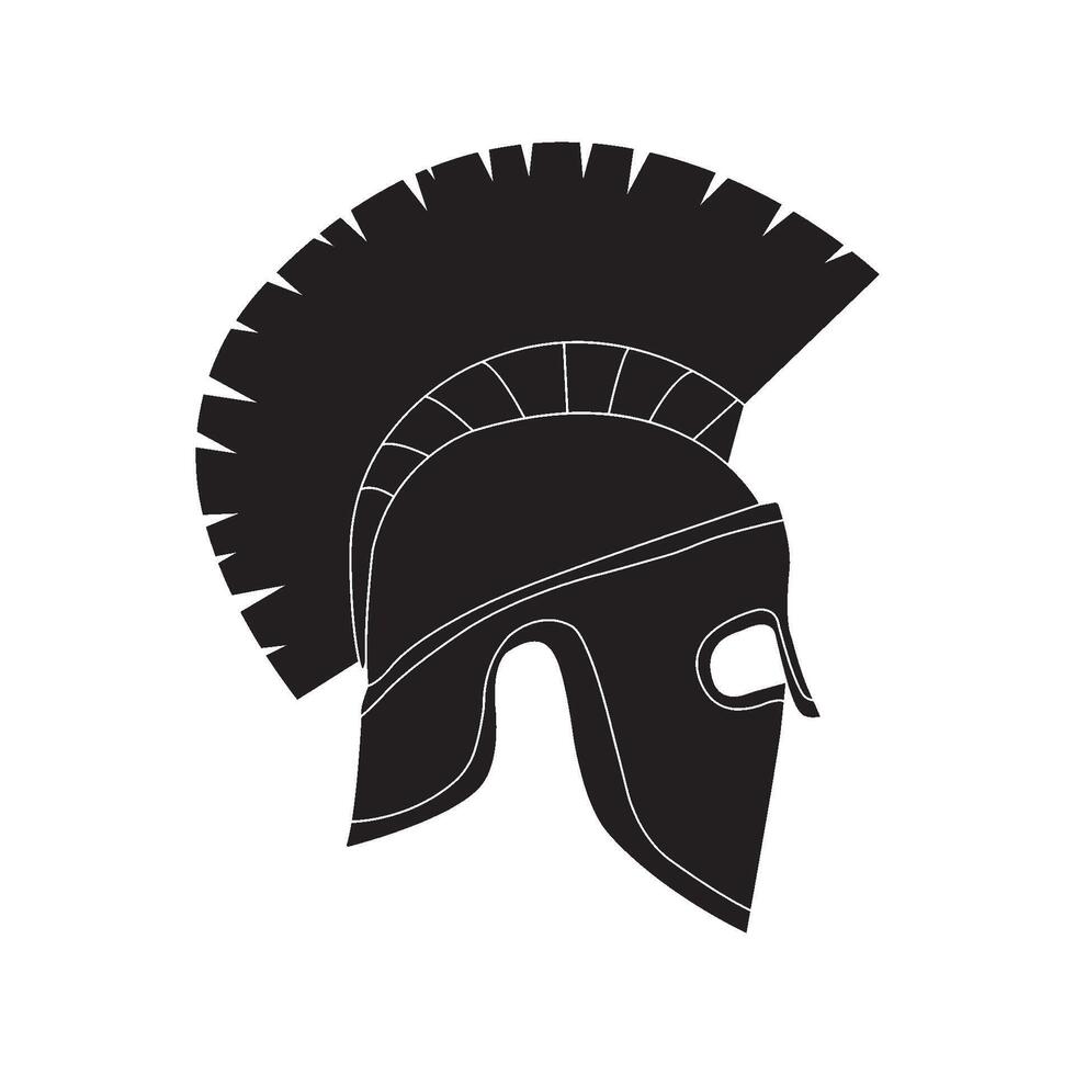 Spartan helmet icon vector