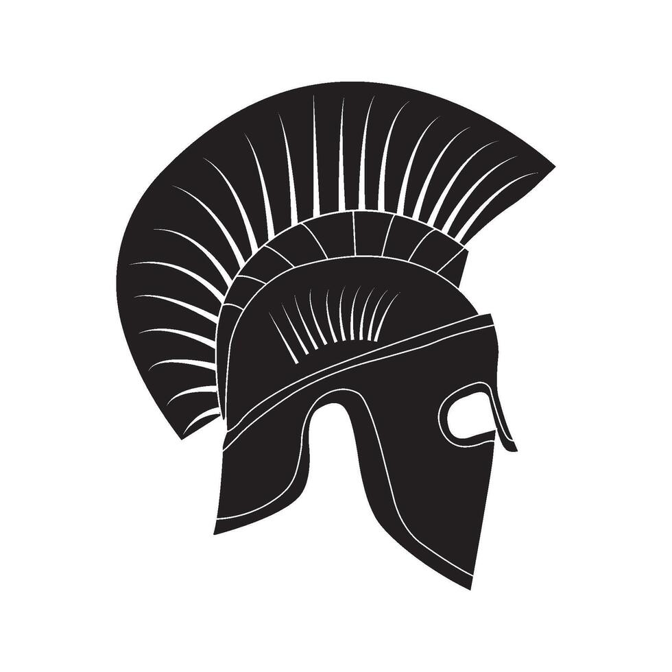 Spartan helmet icon vector