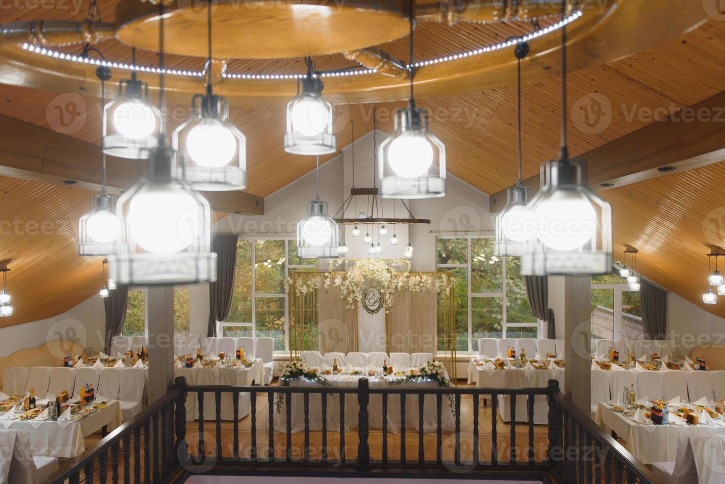 an image of tables setting at a luxury wedding hall photo