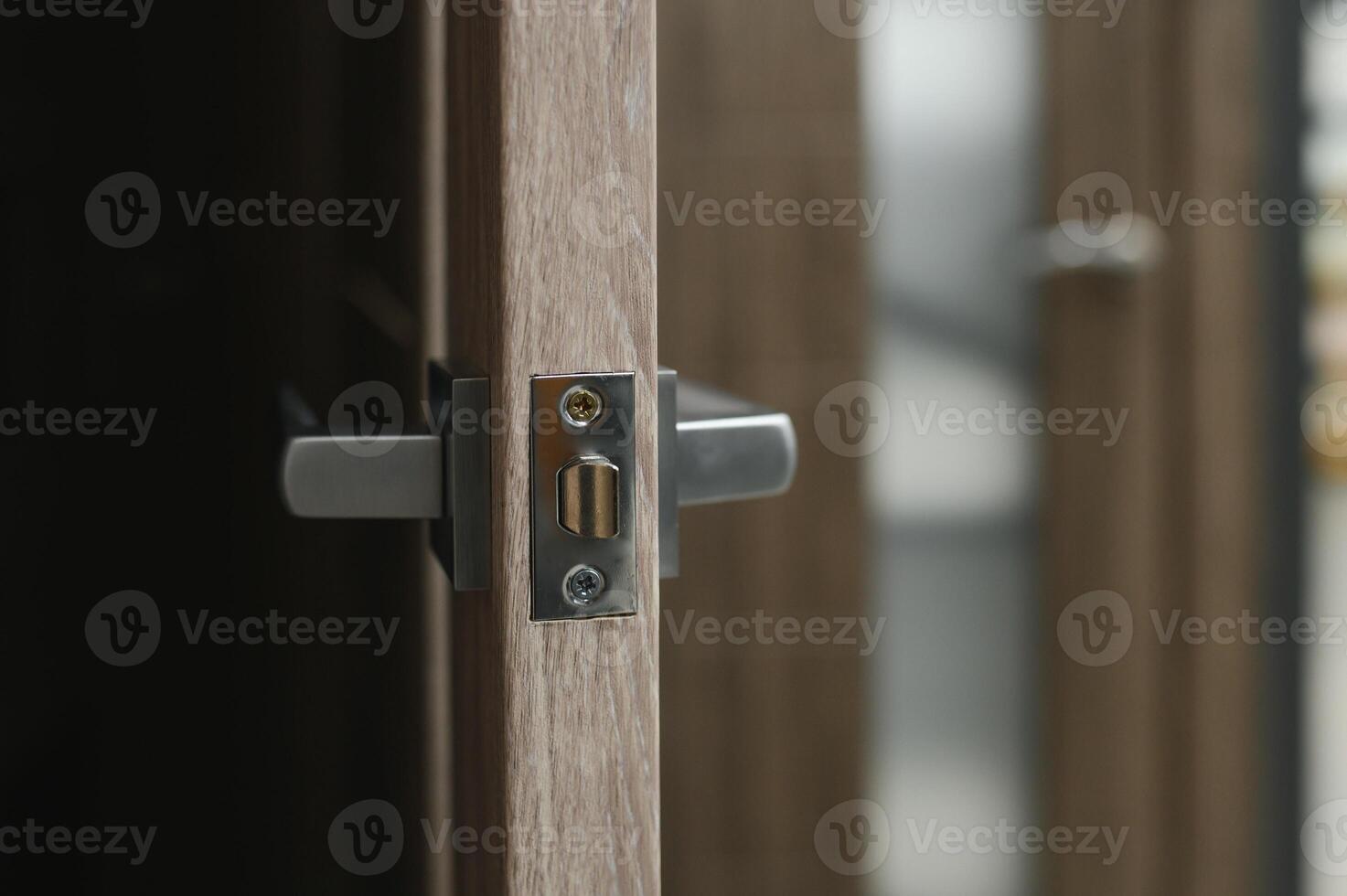 Doors are sold at a hardware store. Choosing doors for the house close-up. Interior renovation concept. photo