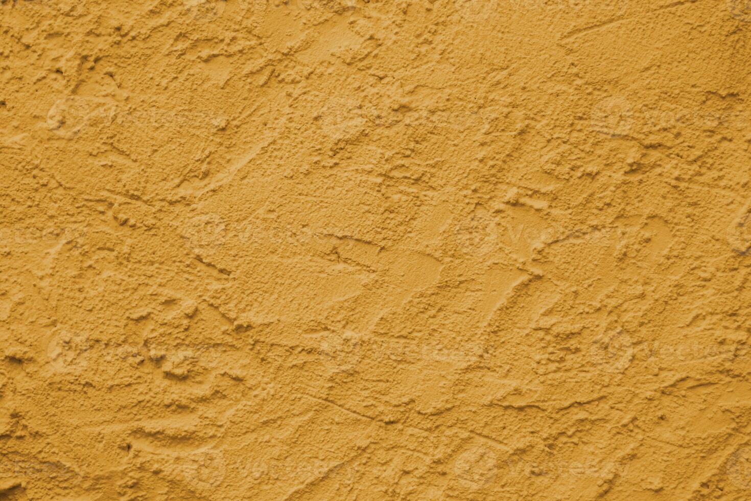 Yellow Wall with scratches and cracks. Concrete cement wall texture with three dimensional elements. Modern design. Retro grunge style. Copy space. Wallpaper, banner, textures, background photo