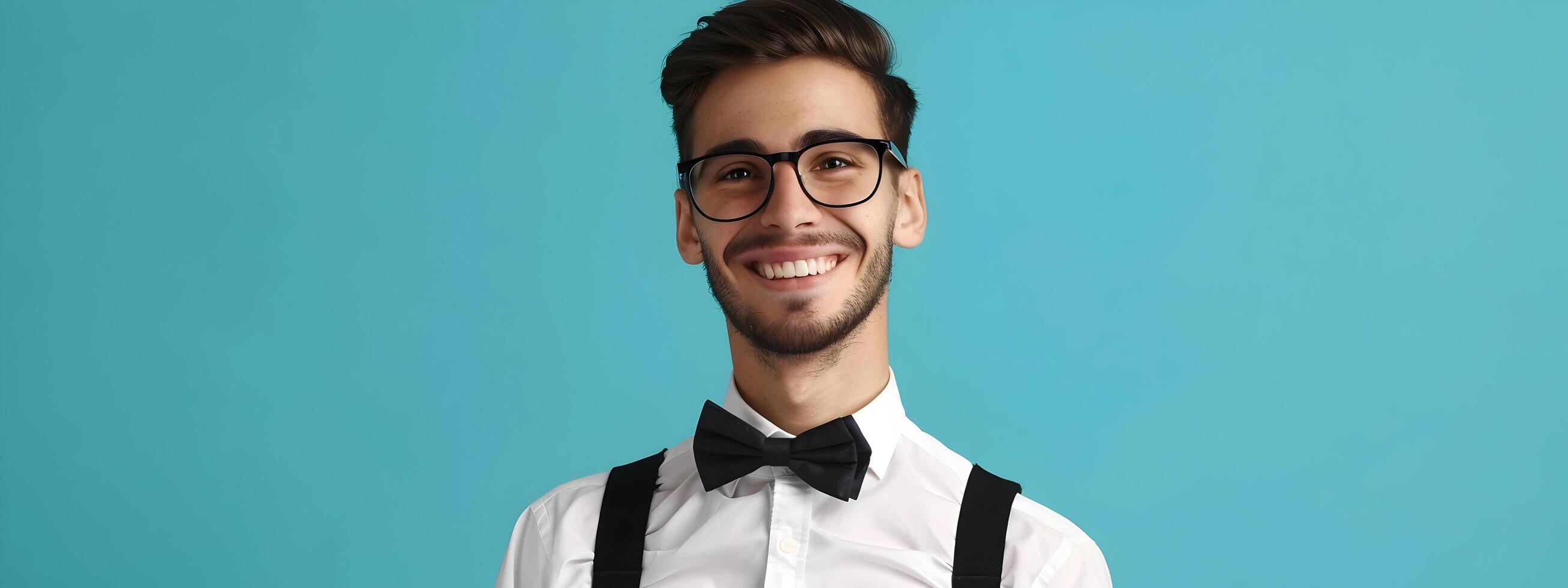 Smiling Young Professional Concierge Providing Friendly Assistance in Hotel or Office Setting photo