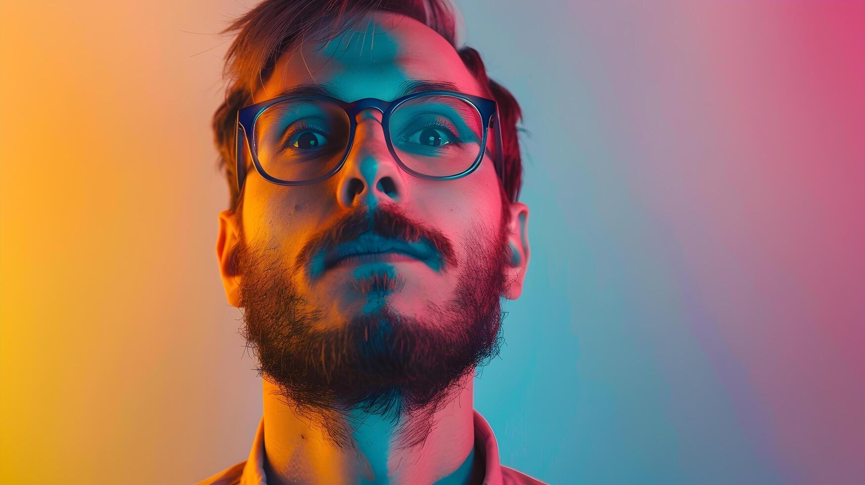 Introspective Technological Visionary Contemplates the Future photo