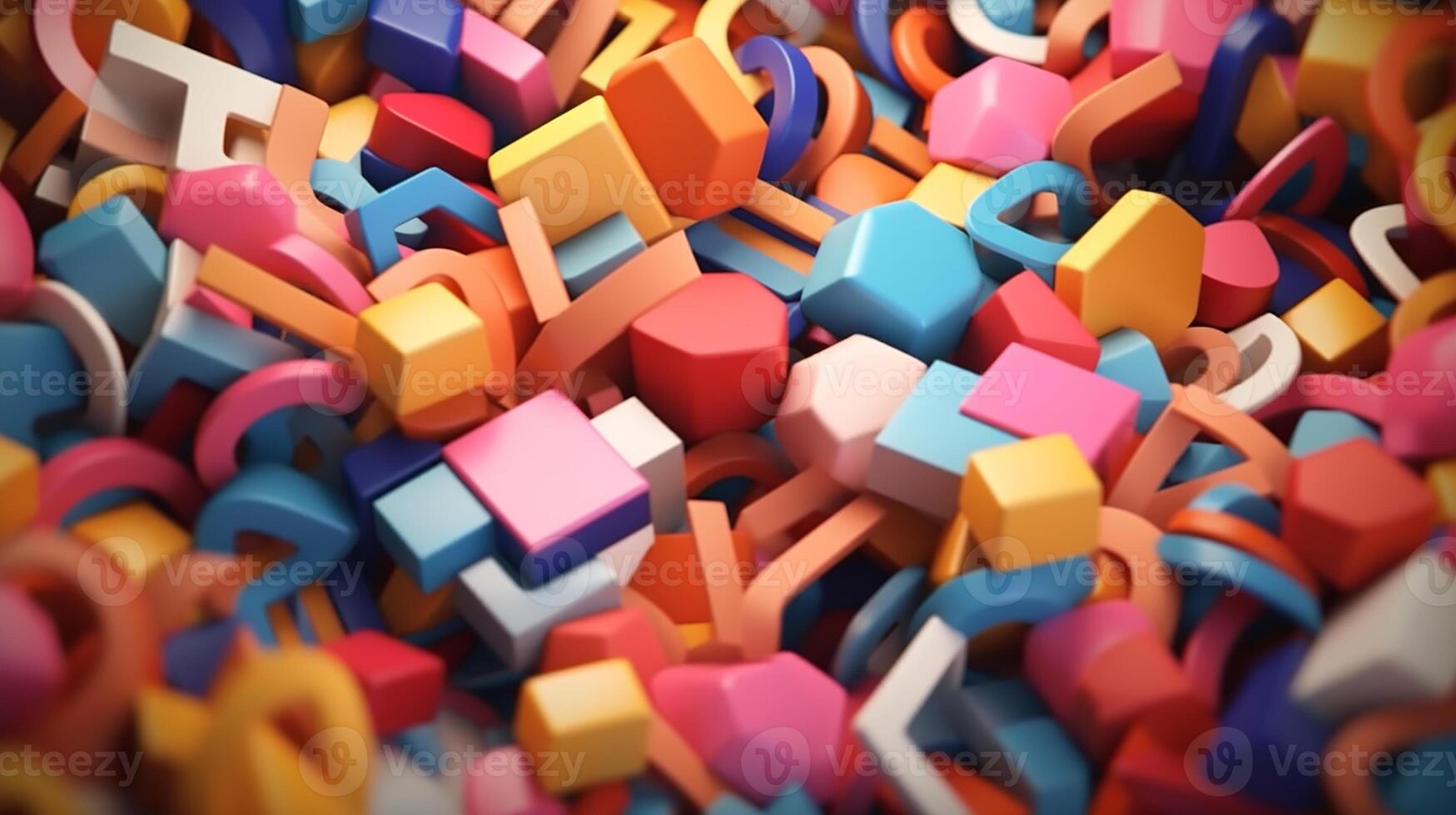 Colorful geometric shapes render photo