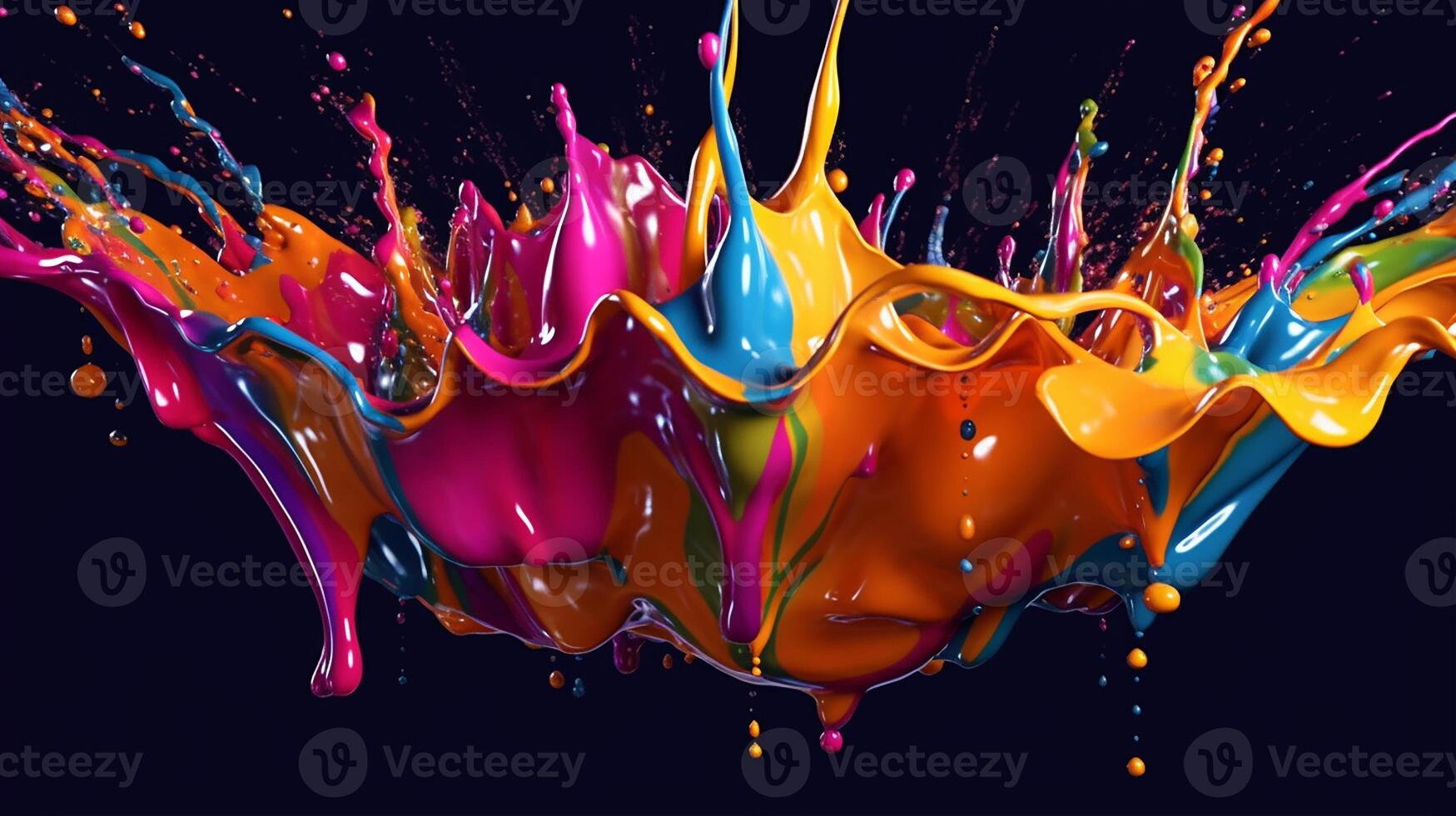 Colorful liquid splash render photo