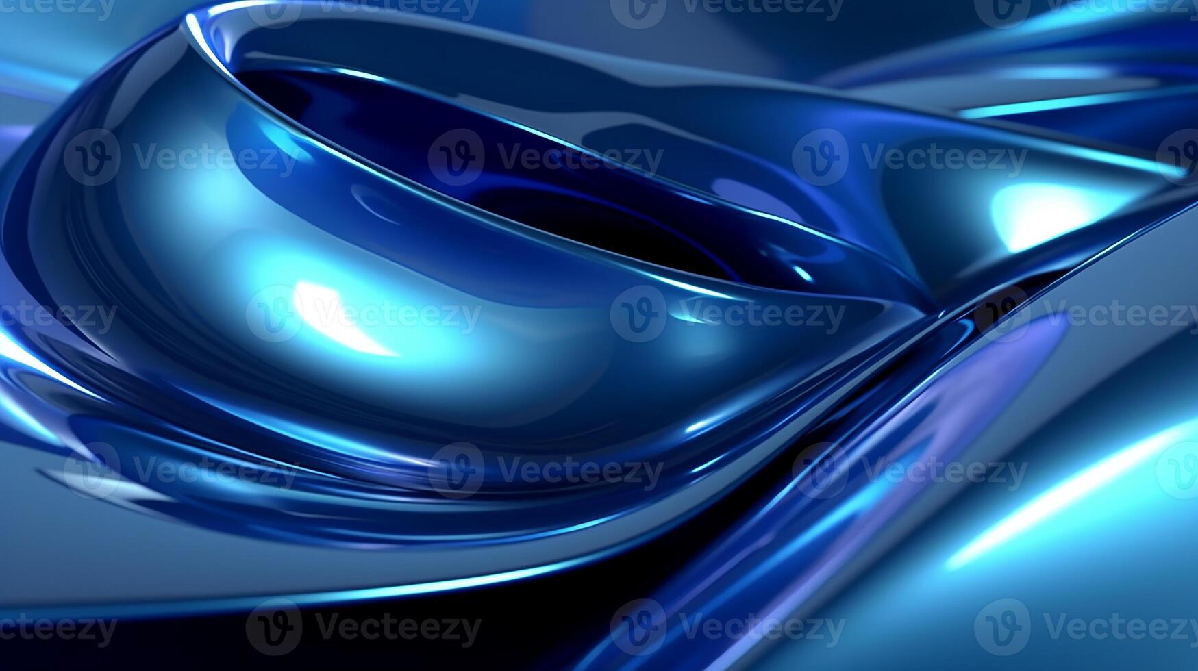 Futuristic blue shape render photo