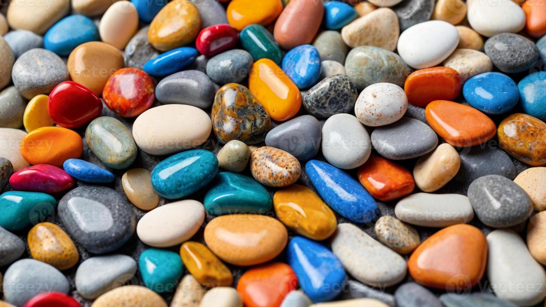 Colorful colored beach stones Abstract summer background photo