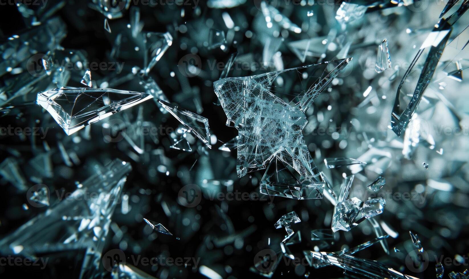 Close-up of shattered glass texture photo