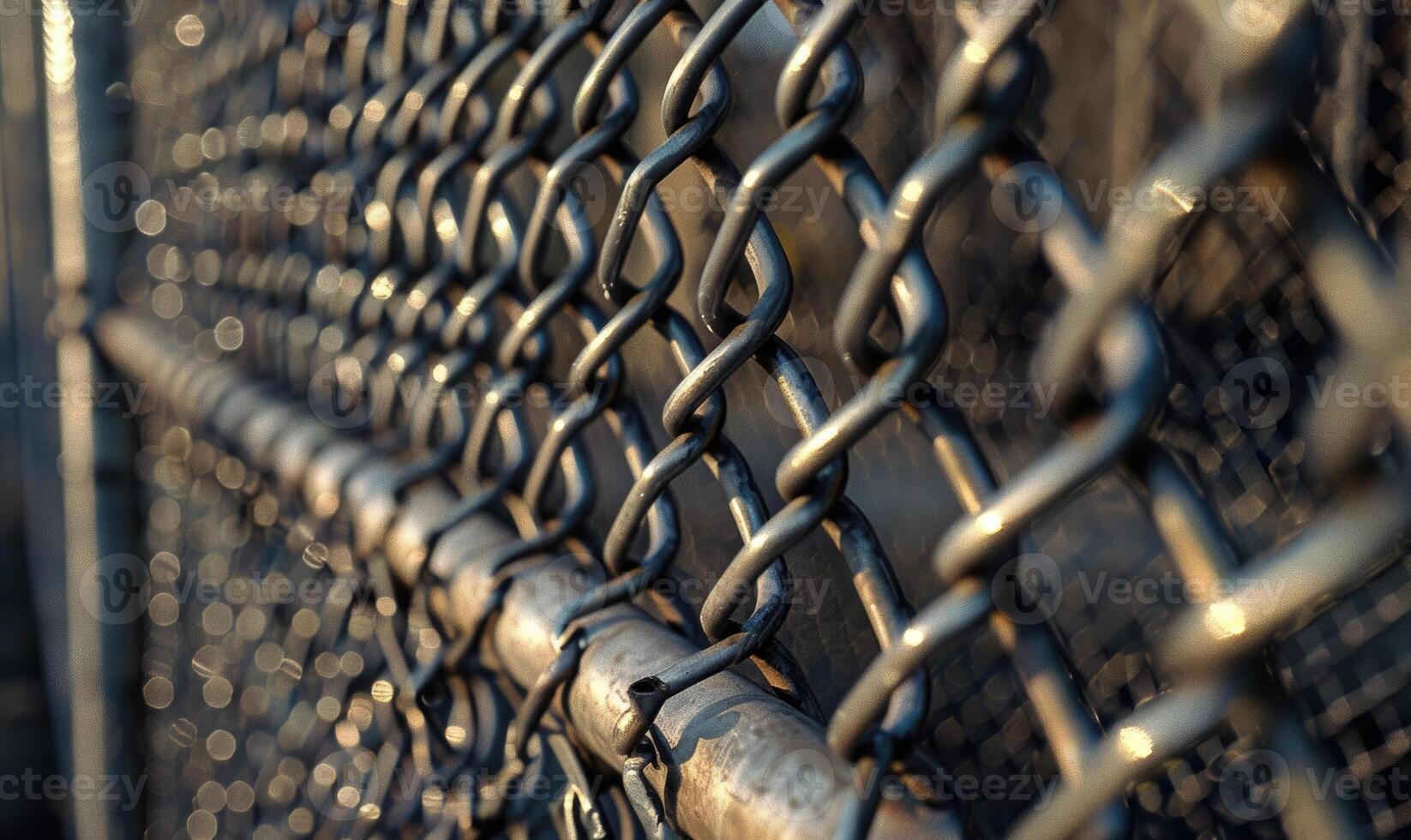 Industrial metal fence closeup photo