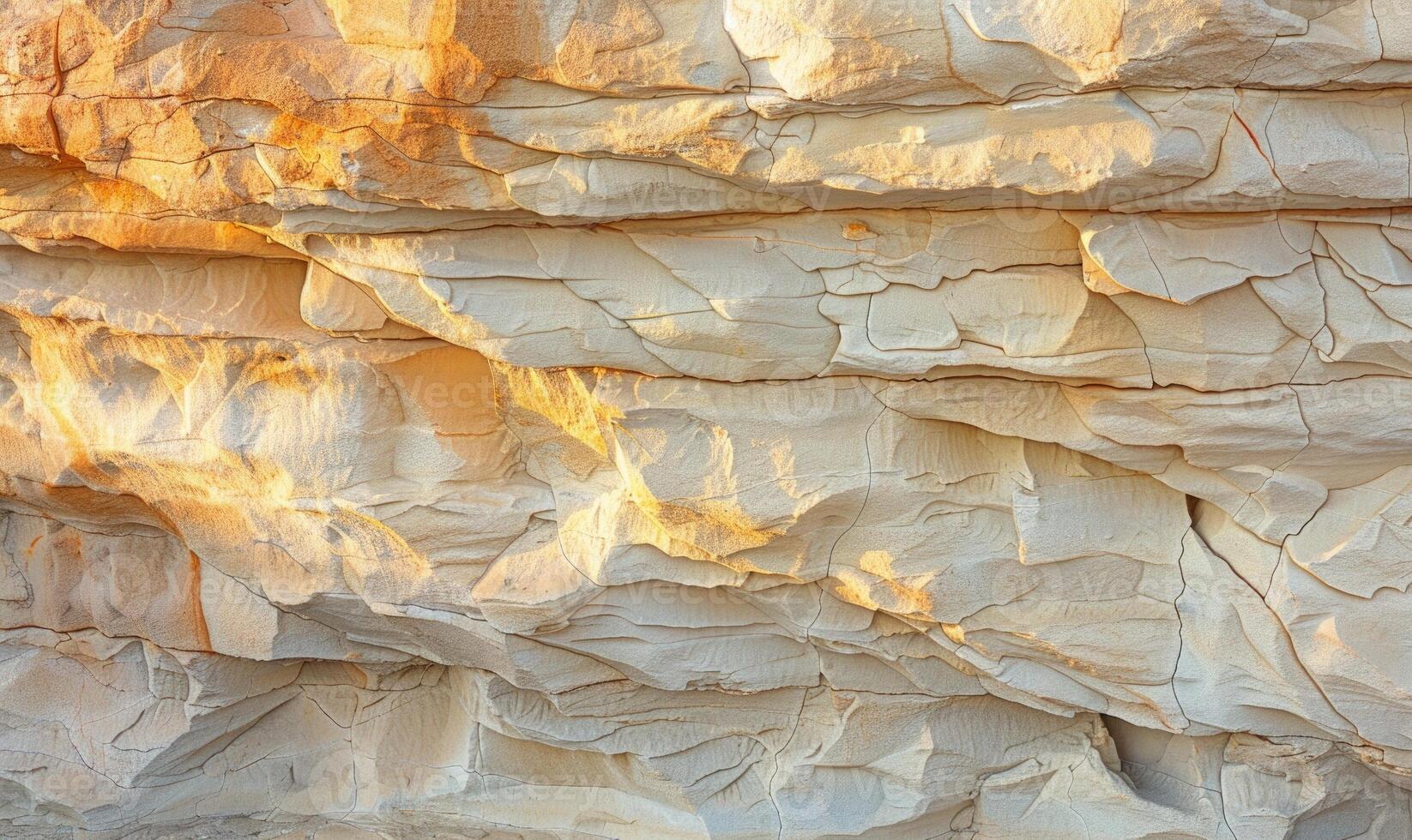Sandstone wall, warm beige textured surface photo