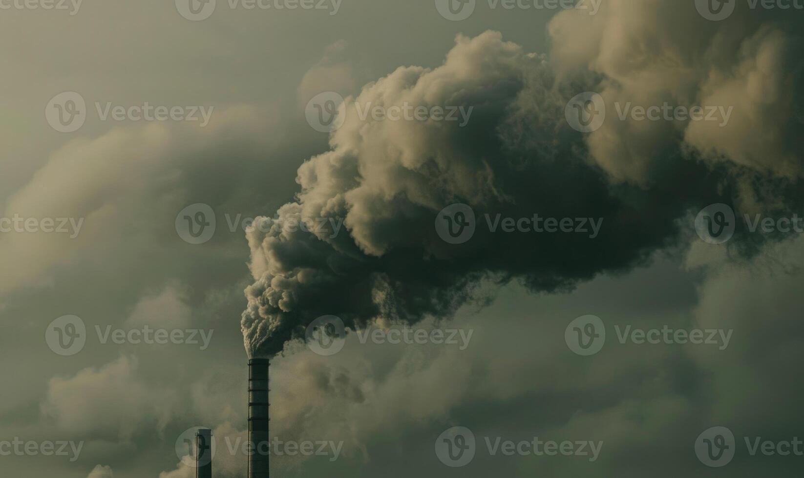 A factory emitting plumes of smoke into the atmosphere photo