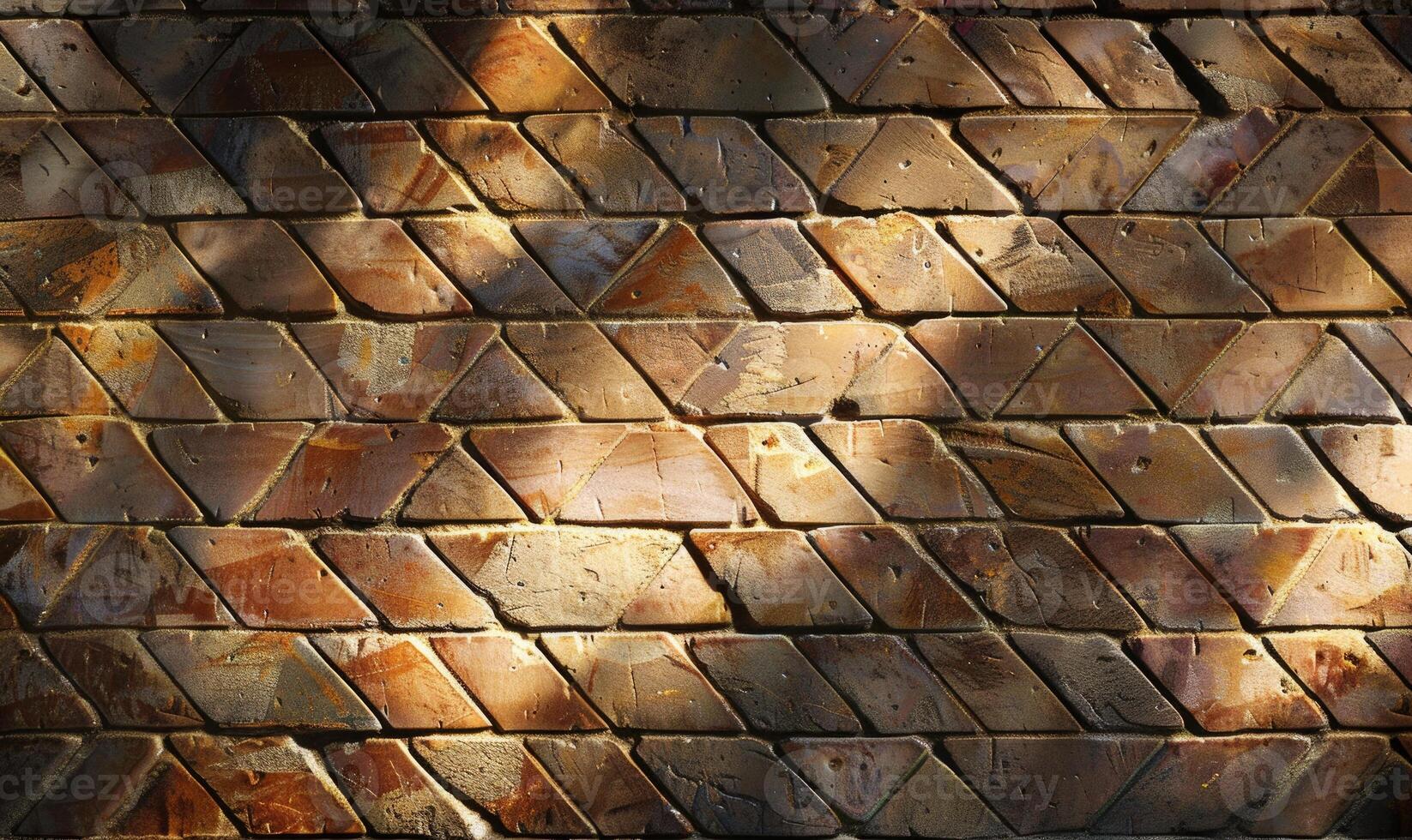Herringbone brick wall, patterned brick background photo