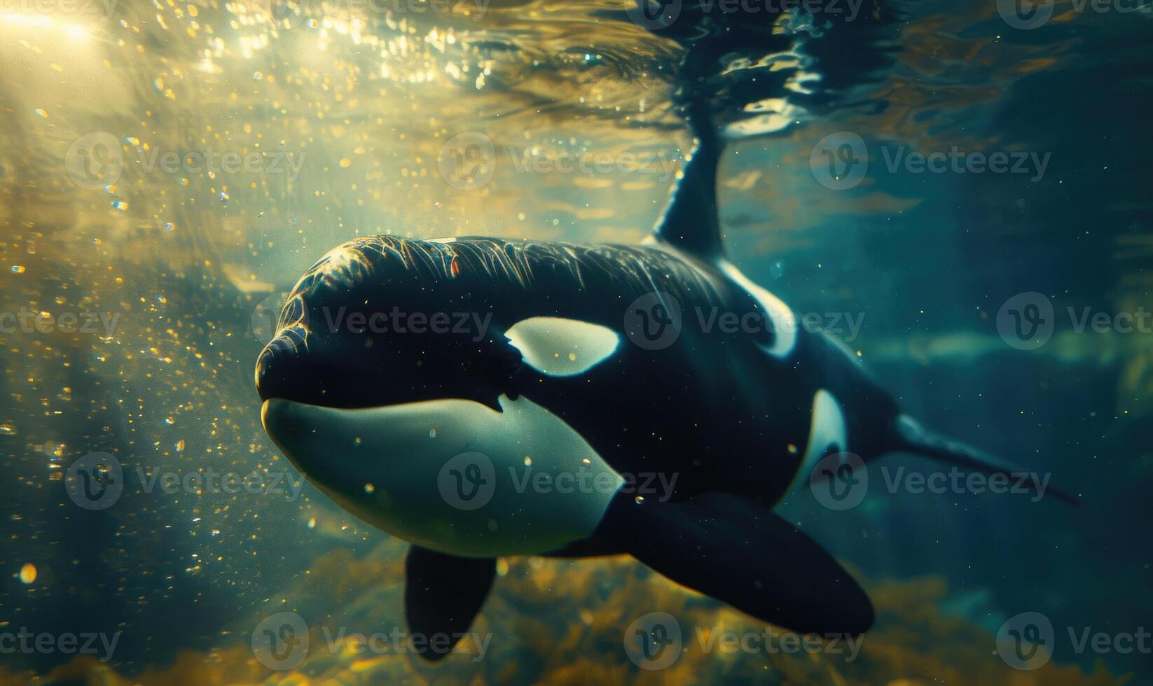 Orca whale swimming in its natural habitat photo