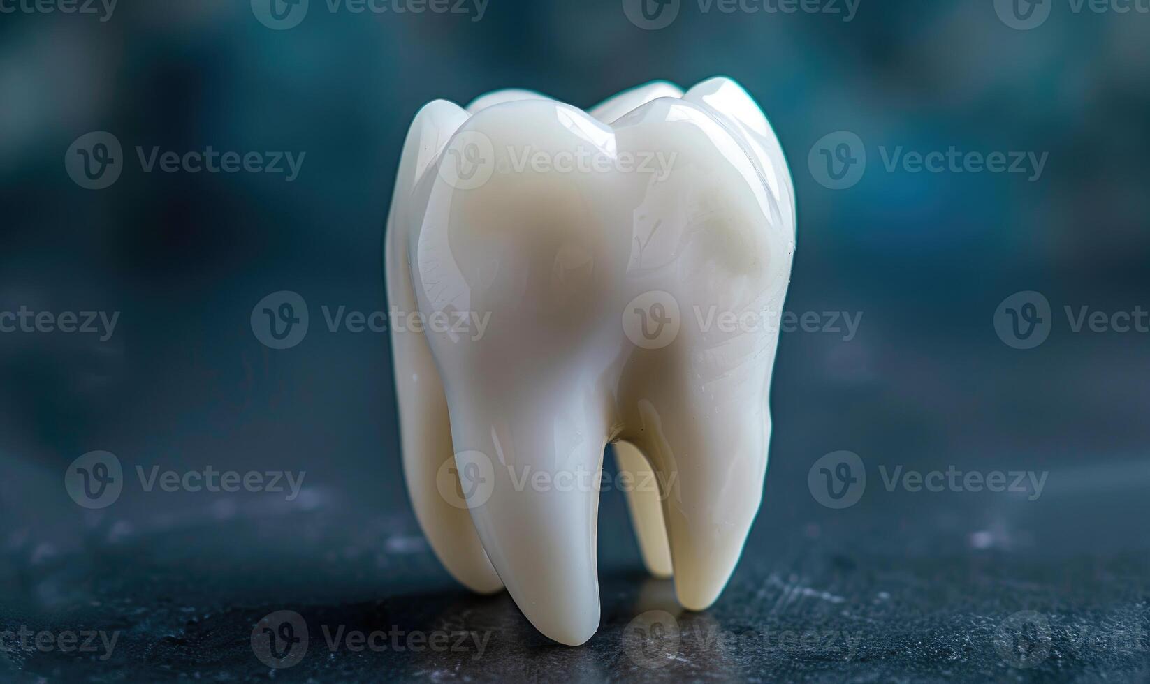 Close-up of a single healthy tooth with no surrounding gums photo