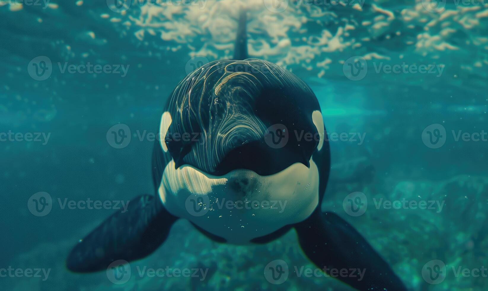 Orca whale swimming in its natural habitat photo