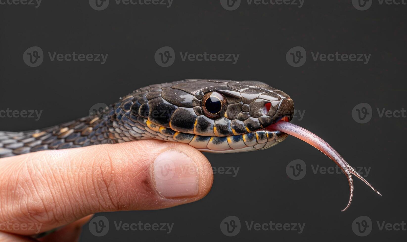 Water snake coiled around wrist photo