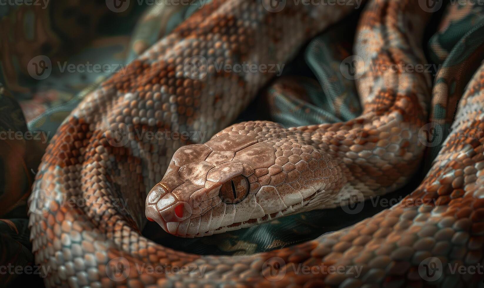 Closeup portrait of snake head photo