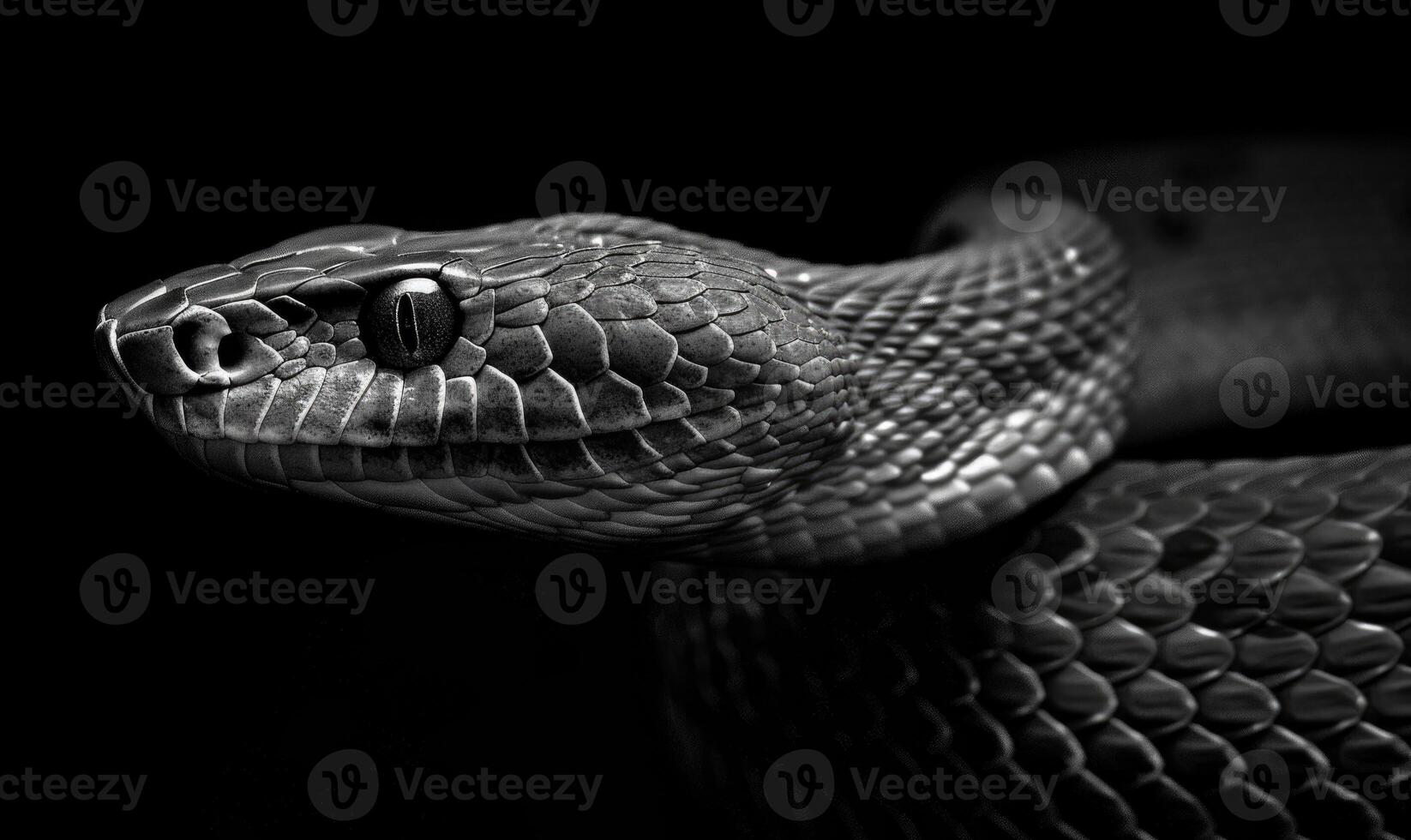 Closeup portrait on black background photo