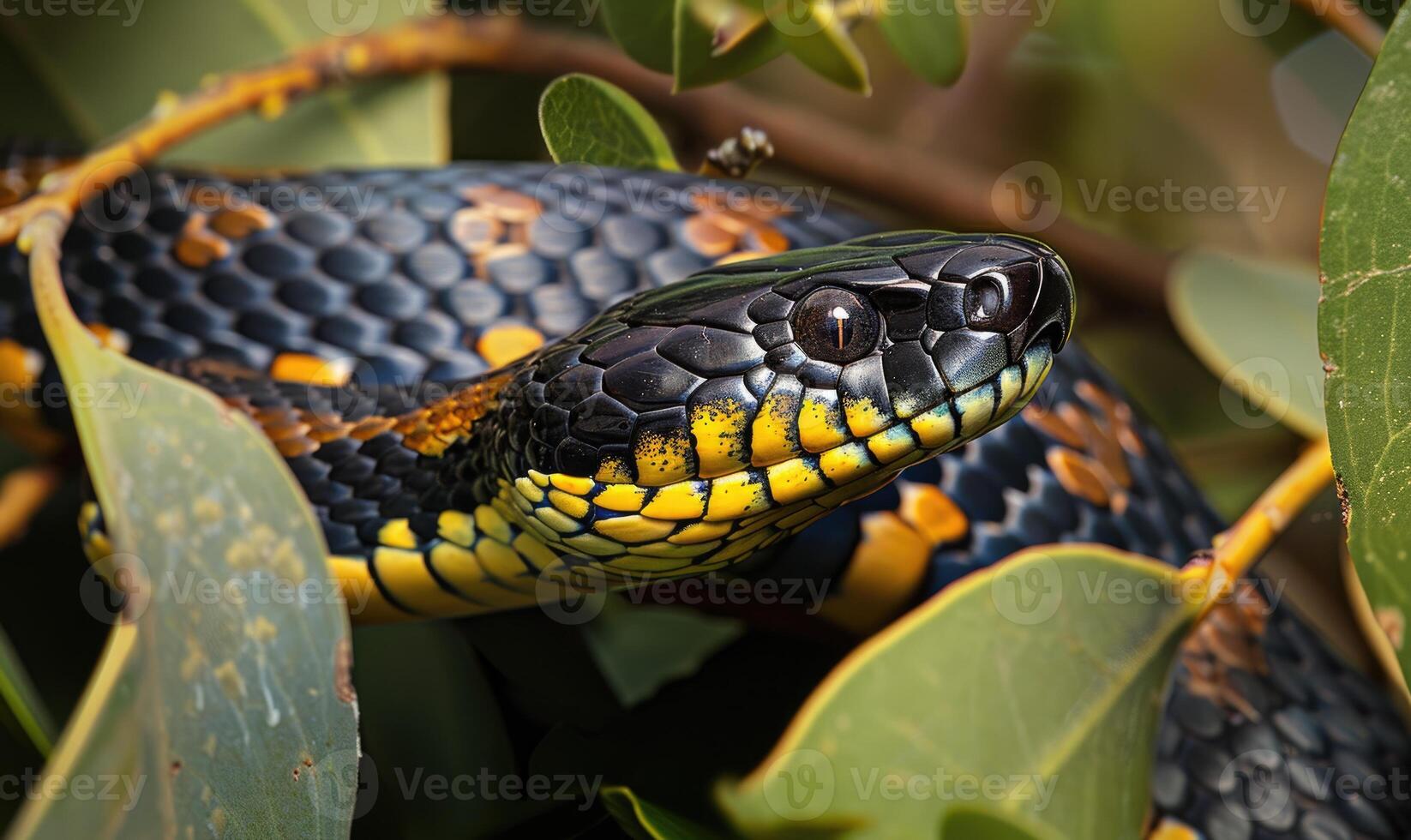 Closeup portrait of the snake photo