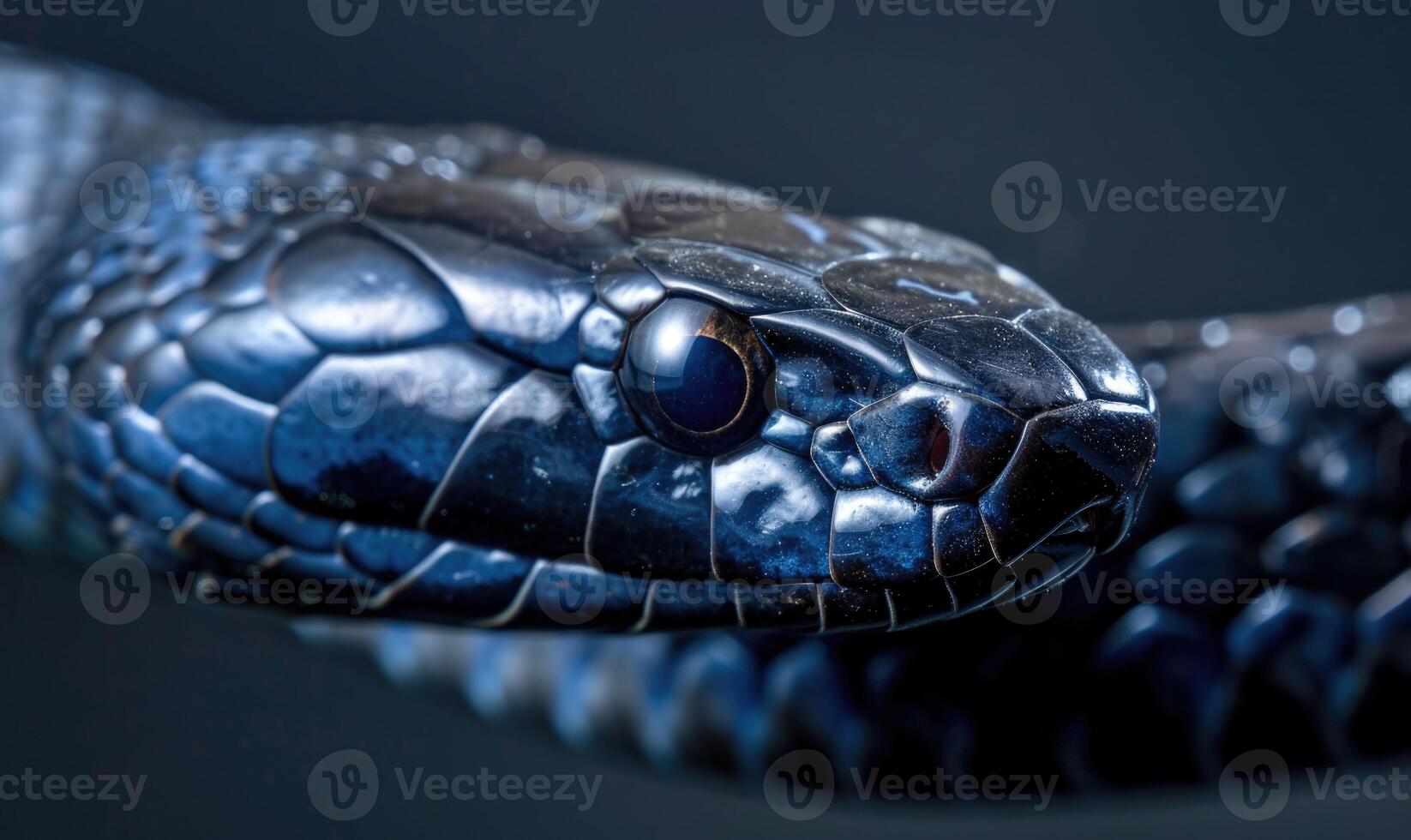 Eastern indigo snake on neutral background photo