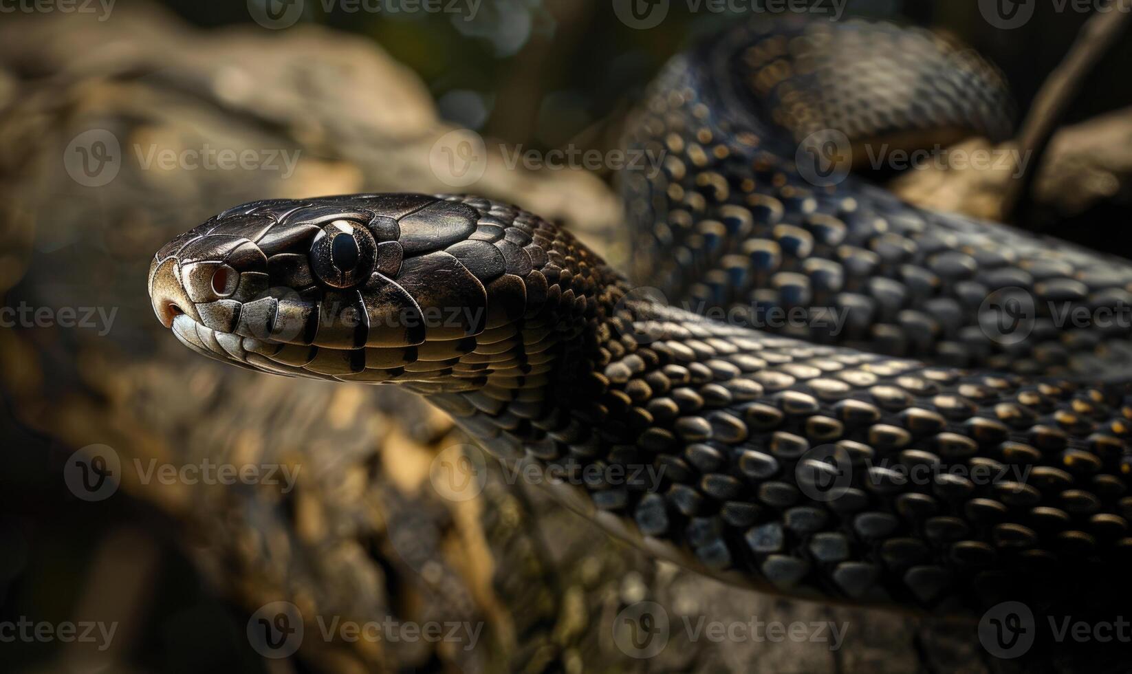 Rat snake on neutral background photo