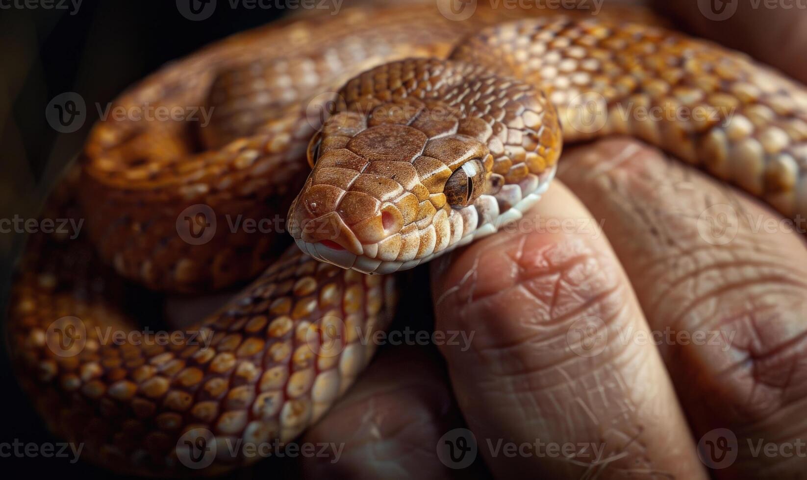 Snake coiled around wrist photo