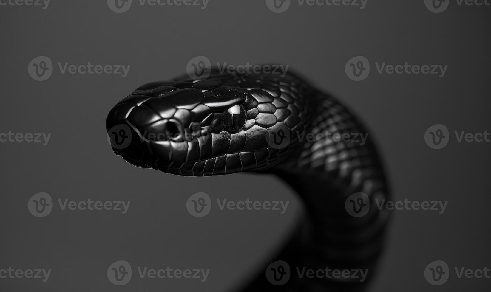 Black mamba on neutral gray background photo