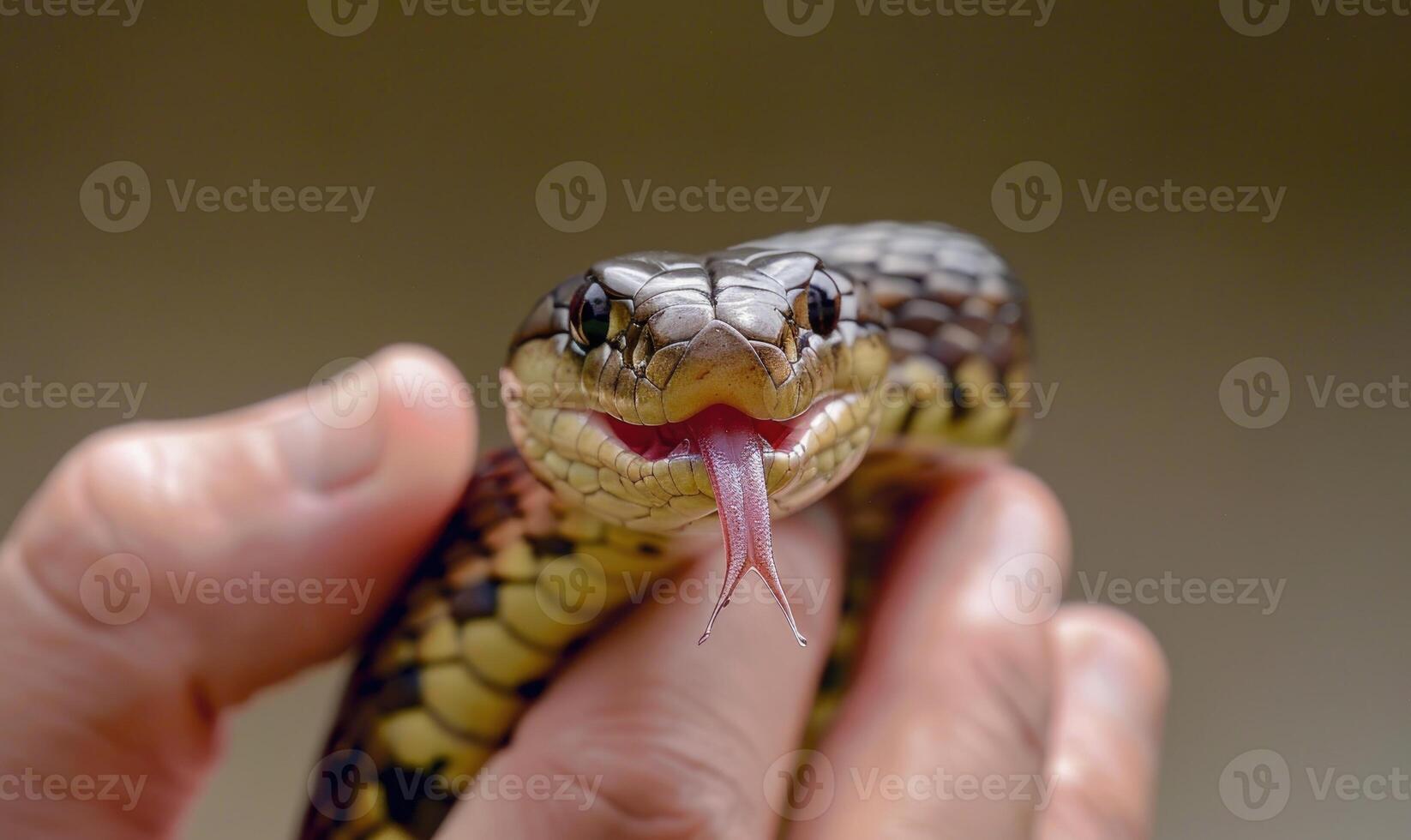 Water snake coiled around wrist photo